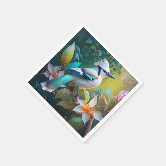 Serviette En Papier Jay à ailes Turquoises en berceau (Coin)