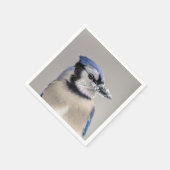 Serviette En Papier Jay bleu avec neige sur son bec (Coin)