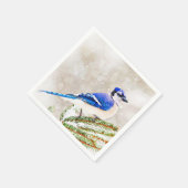 Serviette En Papier Jay bleu en hiver (Coin)