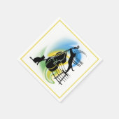 Serviette En Papier Jazz Cat | Double basse (Coin)