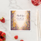 Serviette En Papier Jazz Music Mardi Gras Masquerade (En situation)