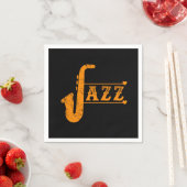 Serviette En Papier Jazz Saxophone Band Musique Saxophoniste Alto Cade (En situation)