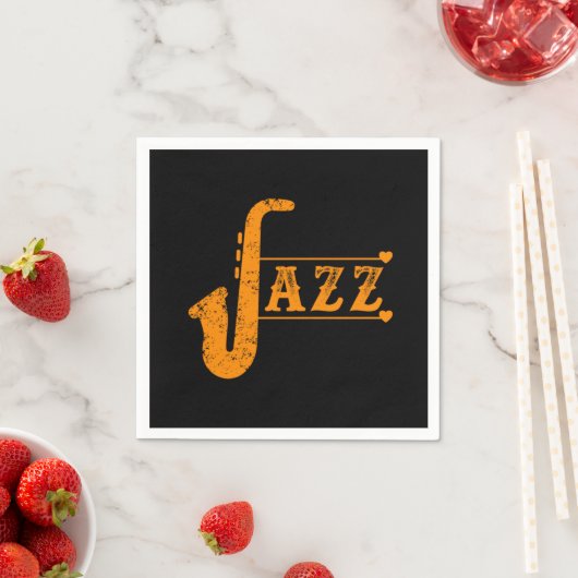 Serviette En Papier Jazz Saxophone Band Musique Saxophoniste Alto Cade (En situation)