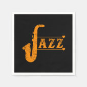 Serviette En Papier Jazz Saxophone Band Musique Saxophoniste Alto Cade (Devant)