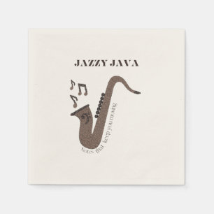 Serviette En Papier Jazzy haricots à café Java-Saxophone-