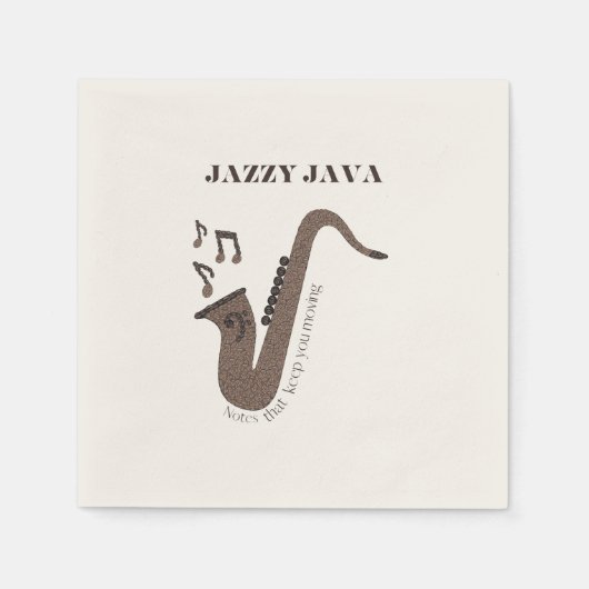 Serviette En Papier Jazzy haricots à café Java-Saxophone- (Devant)