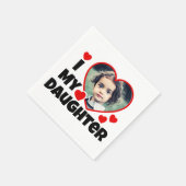 Serviette En Papier J'Coeur Ma Fille Photo Personnalisée (Coin)