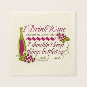 Serviette En Papier Je Bois Du Vin Drôle Citation