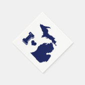 Serviette En Papier Je coeur Michigan Blue (Coin)