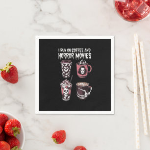 Serviette En Papier Je cours sur café et films d'horreur Halloween eff