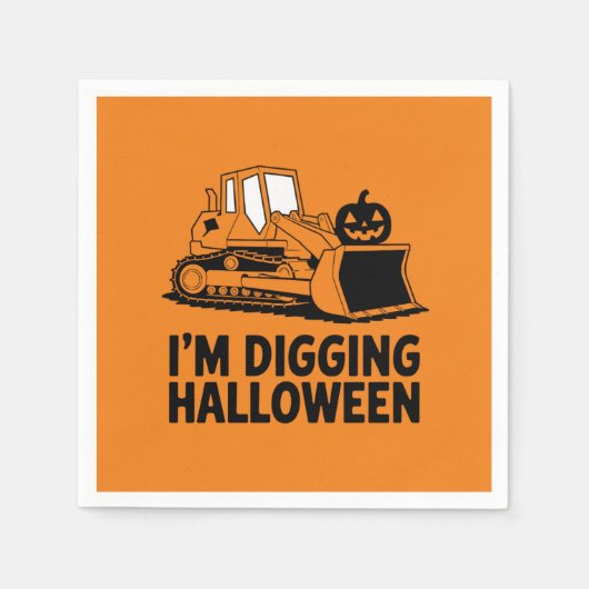 Serviette En Papier Je creuse Halloween Citrouille Tracteur Visage enf (Devant)