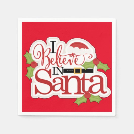 Serviette En Papier Je Crois En Père Noël (Devant)