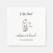 Serviette En Papier Je fais à Simple Noir et Blanc Chat Mariage modern (Devant)