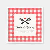 Serviette En Papier Je fais BBQ Red Picnic Couples Nom (Devant)