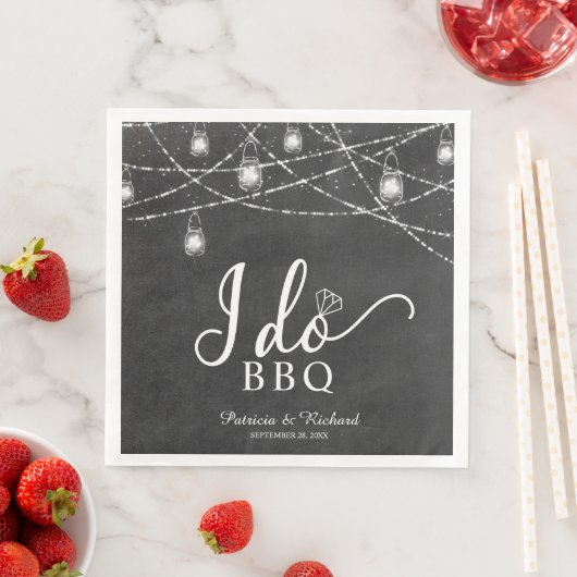 Serviette En Papier Je fais BBQ Rustic Engagement Party Chalk (En situation)