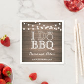 Serviette En Papier Je FAIS BBQ Rustic Mariage Engagment Napkin (En situation)