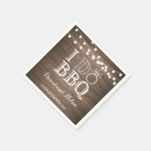 Serviette En Papier Je FAIS BBQ Rustic Mariage Engagment Napkin (Coin)