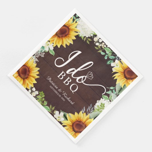 Serviette En Papier Je fais BBQ Rustique Sunflowers (Coin)