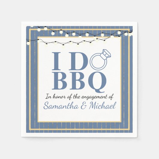 Serviette En Papier Je fais des BBQ  Fête de fiançailles Mariage (Devant)