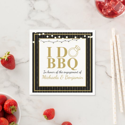 Serviette En Papier Je fais du BBQ Fête de fiançailles pour couples (En situation)