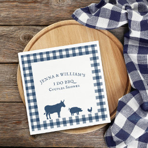 Serviette En Papier Je fais du BBQ Maison de ferme vintage bleu marine