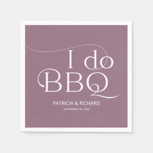 Serviette En Papier Je fais la fête de fiançailles BBQ Violet
