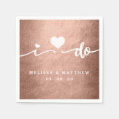 Serviette En Papier Je fais Rose Gold Glamor Mariage Papier Napkin (Devant)