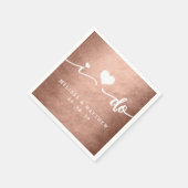 Serviette En Papier Je fais Rose Gold Glamor Mariage Papier Napkin (Coin)
