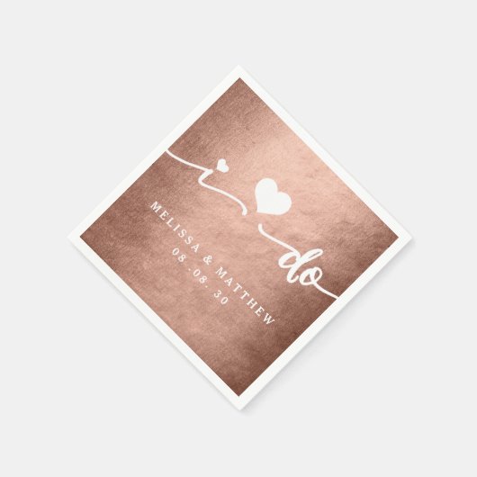 Serviette En Papier Je fais Rose Gold Glamor Mariage Papier Napkin (Coin)
