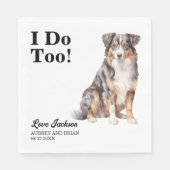 Serviette En Papier Je fais trop Australian Shepherd Mariage animal (Devant)