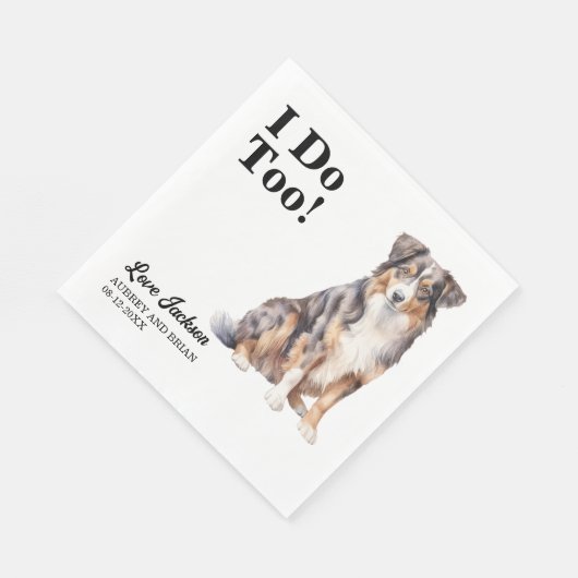 Serviette En Papier Je fais trop Australian Shepherd Mariage animal (Coin)