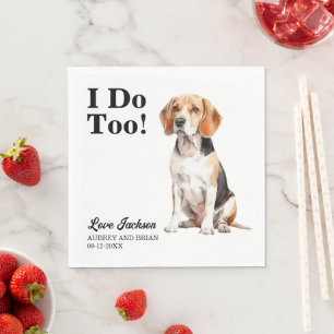 Serviette En Papier Je fais trop Beagle chien animal Mariage