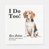 Serviette En Papier Je fais trop Beagle chien animal Mariage (Devant)