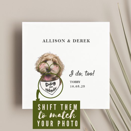 Serviette En Papier Je fais trop Chien d'honneur Modèle Mariage photo 