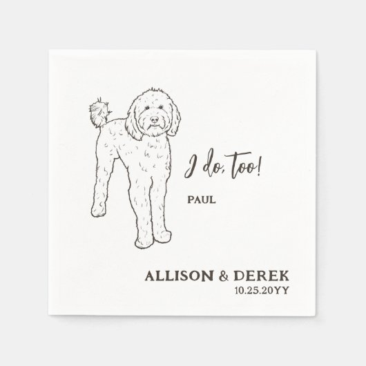 Serviette En Papier Je fais trop chien Personnalisé Goldendoodle Maria (Devant)