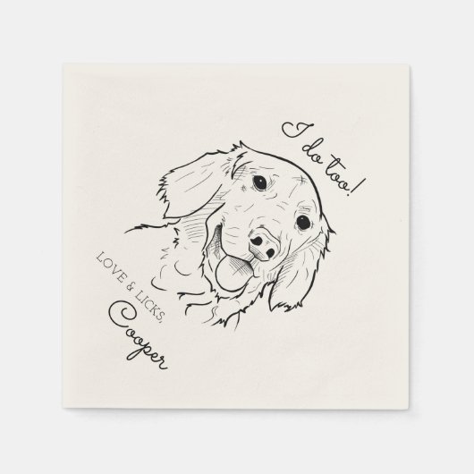 Serviette En Papier Je fais trop Golden Retriever Cocktail Napkin (Devant)