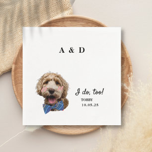 Serviette En Papier Je fais trop mignon Chat Chien Photo Mariage Monog