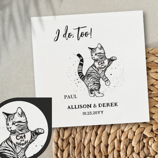 Serviette En Papier Je fais trop mignon Chat d'honneur Mariage personn