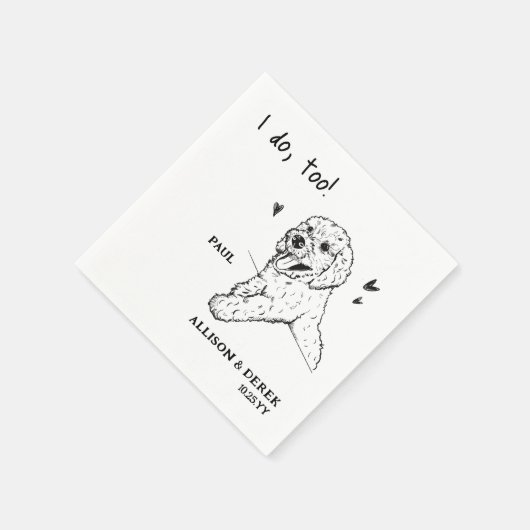 Serviette En Papier Je fais trop mignon Poodle Chien Animaux Mariages  (Coin)