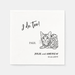 Serviette En Papier Je fais trop minimaliste Mariage de chats à courte