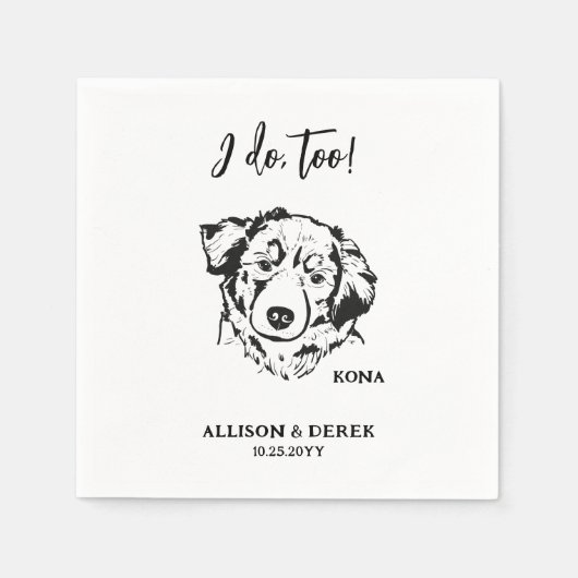 Serviette En Papier Je fais Trop Personnalisé Dessin Chien Nom de l'an (Devant)