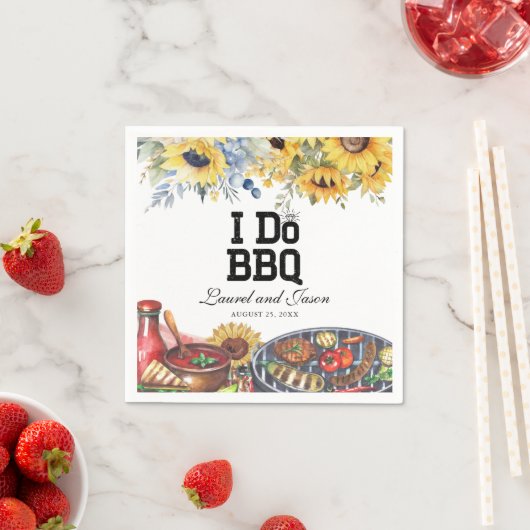 Serviette En Papier Je fais un barbecue Fête de fiançailles rustique T (En situation)