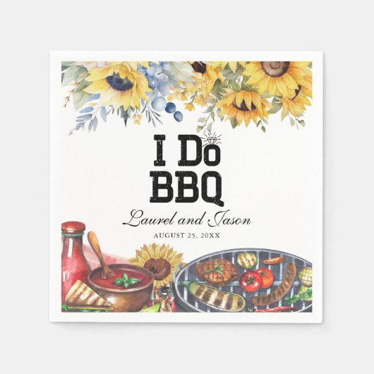 Serviette En Papier Je fais un barbecue Fête de fiançailles rustique T (Devant)