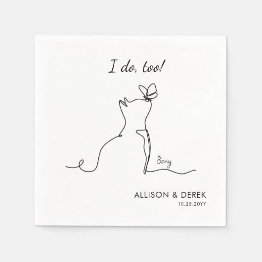 Serviette En Papier Je le fais aussi | Nom animal de compagnie mignon (Devant)