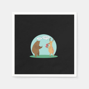Serviette En Papier Je le ferai avec mes mains d'ours Oh cerf drôle Cr