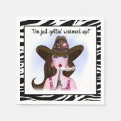 Serviette En Papier Je me fais réchauffer ! Naples en papier de cowgir (Devant)