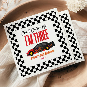 Serviette En Papier Je ne peux pas me rattraper Red Race Car 3e fête d