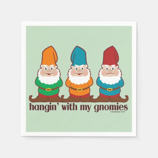 Serviette En Papier Je Pense À Mes Gnomes (Devant)