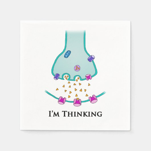 Serviette En Papier Je pense neurone synapse (Devant)