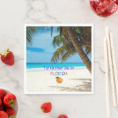 Serviette En Papier Je préférerais être en Floride (En situation)